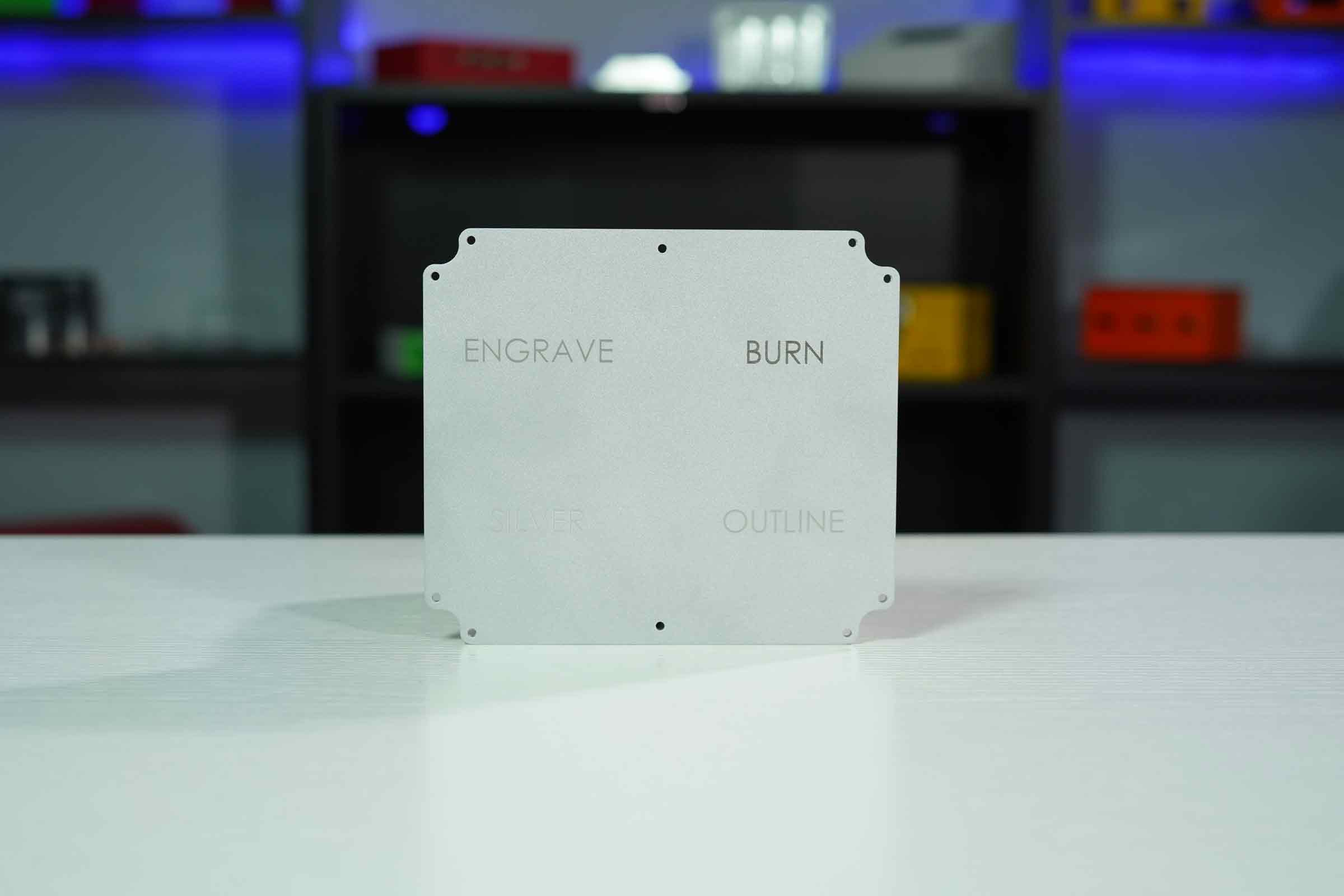 Media Blasted Panel With Different Laser Marking Types
